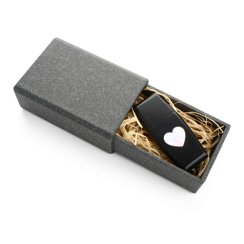 Ebonywood USB 3.0 - Pearl Inlay Heart - Paper Box
