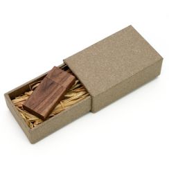 Walnut Wooden USB Flash Drive - with Handmade Paper Box