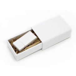 Maple Wedding White Wooden USB Flash Drive - with Handmade Paper Box